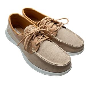 Skechers Womens Go Lite Goga Max Boat Shoes Size 9.5 Walking Casual 15430 Canvas